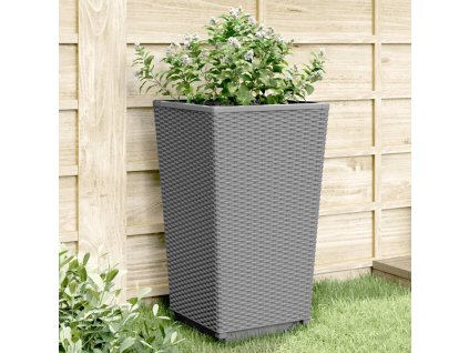 vidaXL Zahradní květináče 4 ks světle šedé 32,5 x 32,5 x 57 cm PP