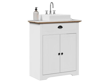 vidaXL Koupelnová umyvadlová skříňka "BODO" bílý a hnědá 70x35x80 cm