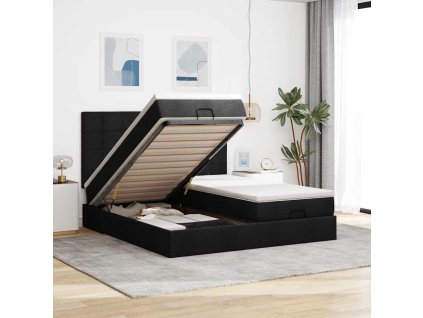 vidaXL Osmanský rám postele s matrací černá 160x200cm textil