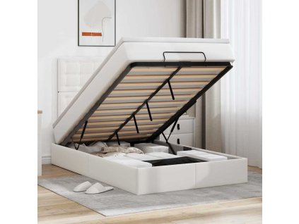 vidaXL Osmanský rám postele s matrací bílý 120x200cm umělá kůže