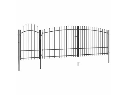 vidaXL Zahradní plotová brána s hroty 5 x 2,25 m černá