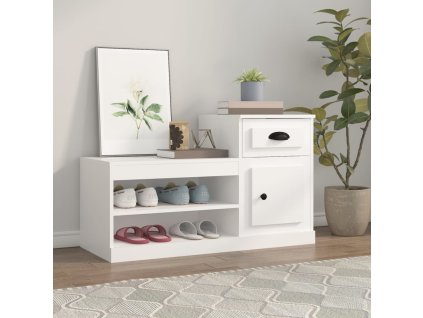 vidaXL Botník bílý 100 x 42 x 60 cm kompozitní dřevo