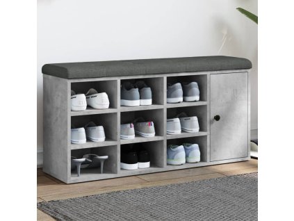 vidaXL Lavice s botníkem betonově šedá 102x32x50 cm kompozitní dřevo