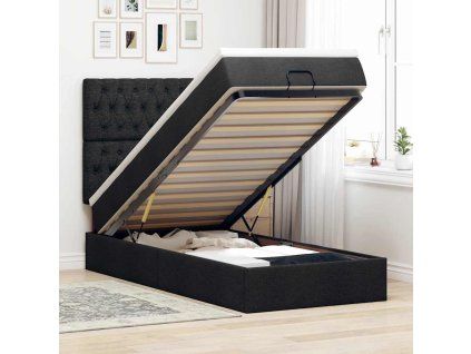 vidaXL Osmanský rám postele s matrací černá 80x200cm textil