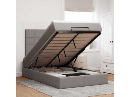 vidaXL Osmanský rám postele s matrací taupe 120x200cm textil