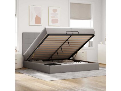 vidaXL Osmanský rám postele s matracíes taupe 200x200cm textil