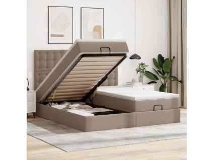 vidaXL Osmanský rám postele s matracemi cappuccino 180x200cm