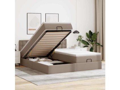 vidaXL Osmanský rám postele s matrací cappuccino 180x200cm umělá kůže