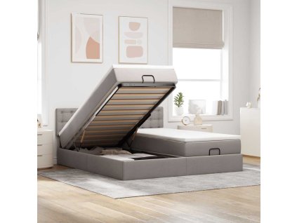 vidaXL Osmanský rám postele s matracíes taupe 200x200cm textil