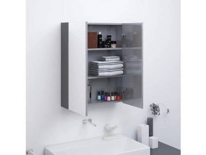 vidaXL Koupelnová skříňka se zrcadlem 60 x 15 x 75 cm MDF zářivě šedá