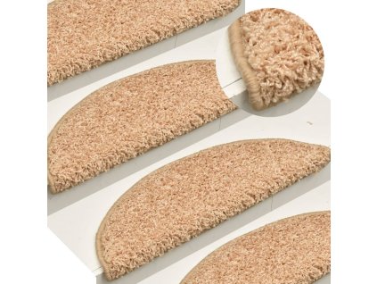vidaXL Schodové rohože 15 ks 56 x 17 x 3 cm zlaté půlkulaté