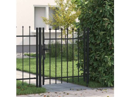 vidaXL Zahradní branka s hroty ocelová 1 x 1 m černá