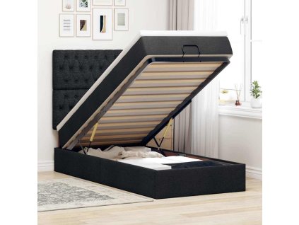 vidaXL Osmanský rám postele s matrací černá 90x190cm textil