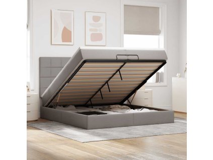 vidaXL Osmanský rám postele s matracíes taupe 200x200cm textil