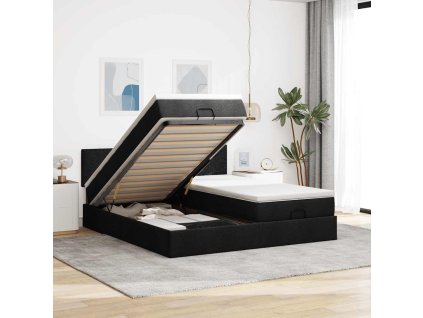 vidaXL Osmanský rám postele s matrací černá 160x200cm textil