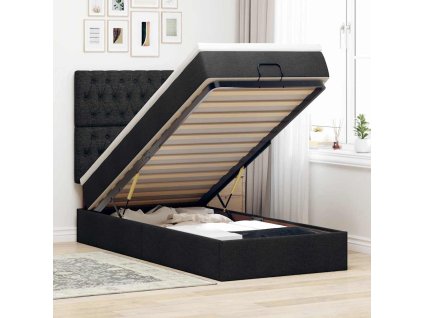 vidaXL Osmanský rám postele s matrací černá 90x190cm textil