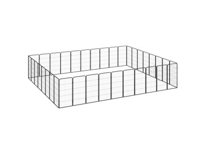 vidaXL 36panelová ohrádka pro psy černá 50 x 100 cm práškovaná ocel