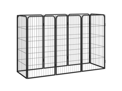 vidaXL 8panelová ohrádka pro psy černá 50 x 100 cm práškovaná ocel
