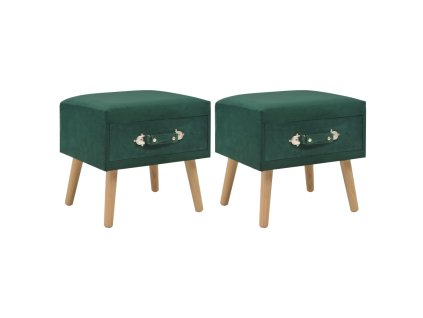 vidaXL Noční stolky 2 ks zelené 40 x 35 x 40 cm samet