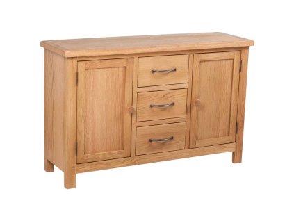vidaXL Příborník se 3 zásuvkami 110x33,5x70 cm masivní dubové dřevo
