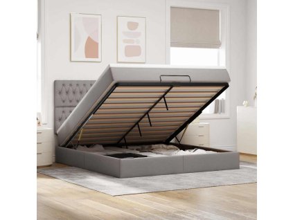 vidaXL Osmanský rám postele s matrací taupe 160x200cm textil