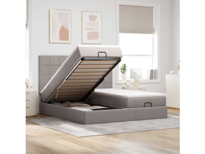 vidaXL Osmanský rám postele s matracíes taupe 200x200cm textil