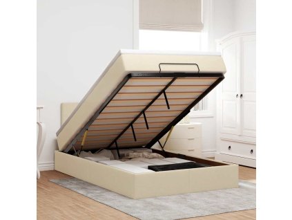 vidaXL Osmanský rám postele s matrací krémově 120x200cm textil