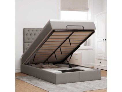 vidaXL Osmanský rám postele s matrací taupe 120x200cm textil