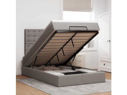 vidaXL Osmanský rám postele s matrací taupe 120x200cm textil