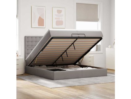 vidaXL Osmanský rám postele s matracíes taupe 200x200cm textil