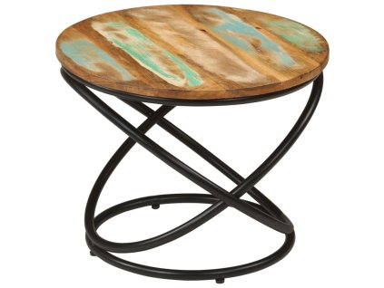 vidaXL Konferenční stolek Ø 50x40 cm masivní recyklované dřevo a ocel