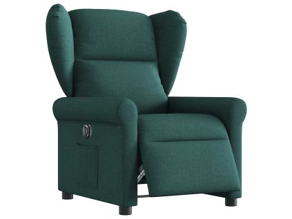 vidaXL Elektrické polohovací křeslo tmavě zelené textil