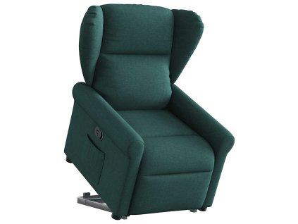 vidaXL Zvedací polohovací křeslo tmavě zelené textil