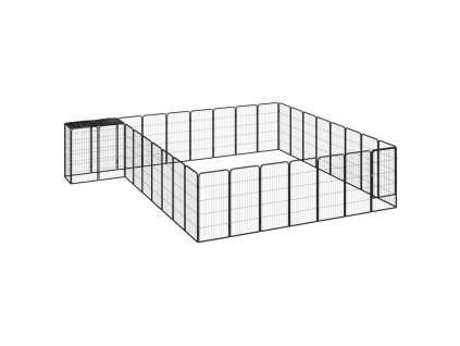 vidaXL 34panelová ohrádka pro psy černá 50 x 100 cm práškovaná ocel
