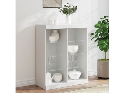 vidaXL Příborník s LED osvětlením bílý 81 x 37 x 100 cm