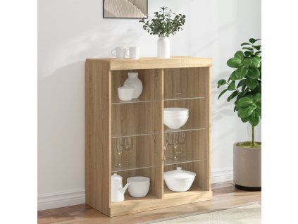 vidaXL Příborník s LED osvětlením dub sonoma 81 x 37 x 100 cm