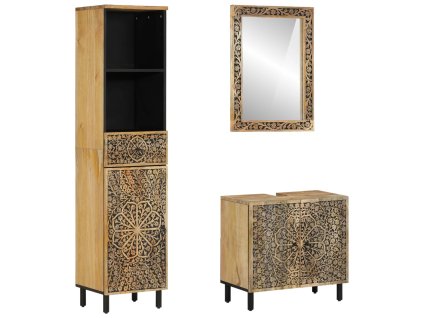 vidaXL 3dílná koupelnová sestava masivní mangovníkové dřevo