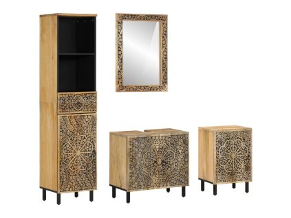 vidaXL 4dílná koupelnová sestava masivní mangovníkové dřevo