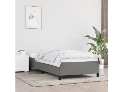 vidaXL Rám postele bez matrace tmavě šedá 90x190 cm jednolůžko textil