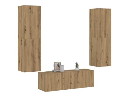 vidaXL Nástěnné TV skříňky 3 ks dub artisan kompozitní