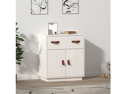 vidaXL Příborník bílý 65,5 x 40 x 75 cm masivní borové dřevo