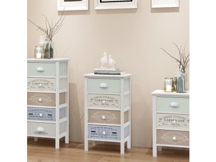 vidaXL Úložná skříňka ve francouzském stylu 4 zásuvky dřevěná