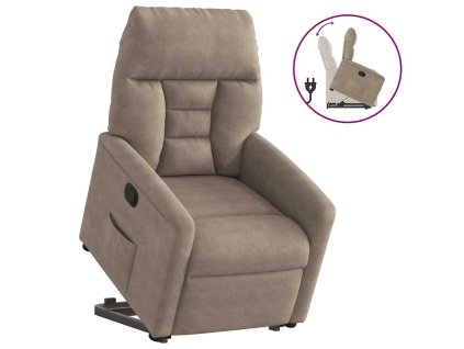 vidaXL Zvedací polohovací křeslo taupe tkanina z mikrovlákna