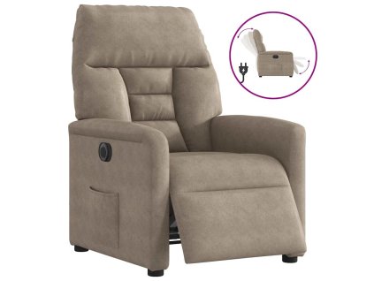 vidaXL Elektrické polohovací křeslo taupe tkanina z mikrovlákna