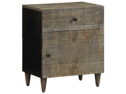 vidaXL Noční stolek světle šedá 50x33x60 cm masivní mangovníkové dřevo