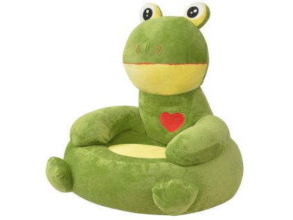 vidaXL Plyšové dětské křeslo žába zelené