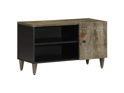 vidaXL TV Cabinet světle šedá 80x31,5x46 cm masivní mangovníkové dřevo