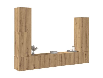 vidaXL Sada 4 kusů nástěnné TV skříňka dub artisan kompozitní dřevo