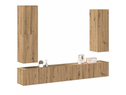 vidaXL Sada 4 kusů nástěnné TV skříňka dub artisan kompozitní dřevo