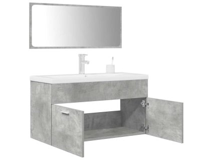 vidaXL 3dílný set koupelnového nábytku betonově šedý kompozitní dřevo